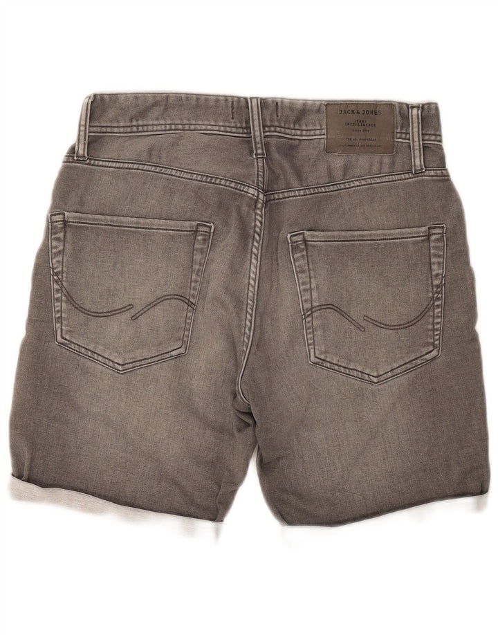 JACK & JONES Shorts jeans masculino de ajuste regular W29 pequeno cinza