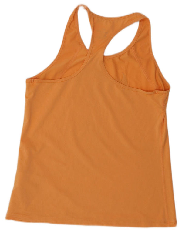 Nike Womens Dri Fit Graphic Vest Top UK 12 Médio Laranja Poliéster