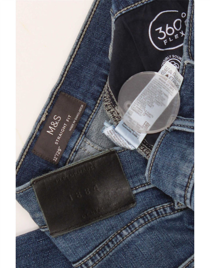 Jeans retos masculinos Marks & Spencer W32 L29 algodão azul