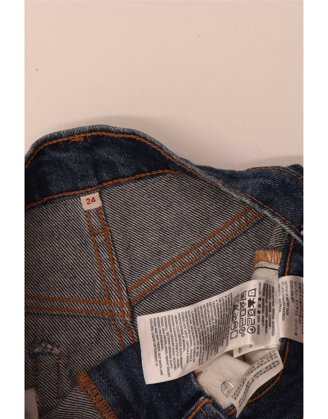 Saia jeans feminina Levi's W24 XS azul algodão