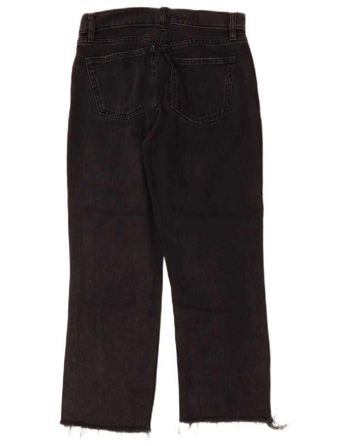 Jeans retos femininos vintage W30 L25 algodão preto