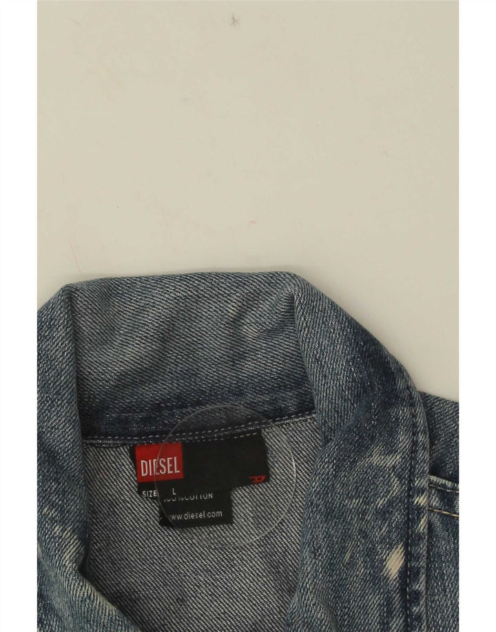 Diesel Mens Denim Gilet UK 40 Grande Algodão Azul