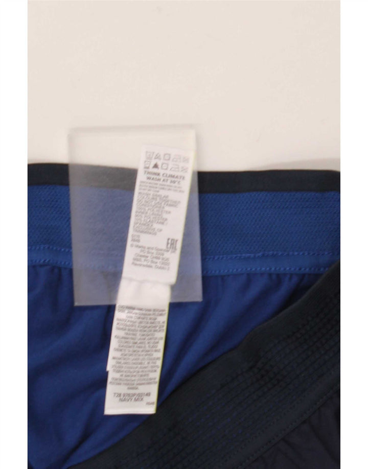 Shorts esportivos masculinos Marks & Spencer grandes poliéster azul marinho