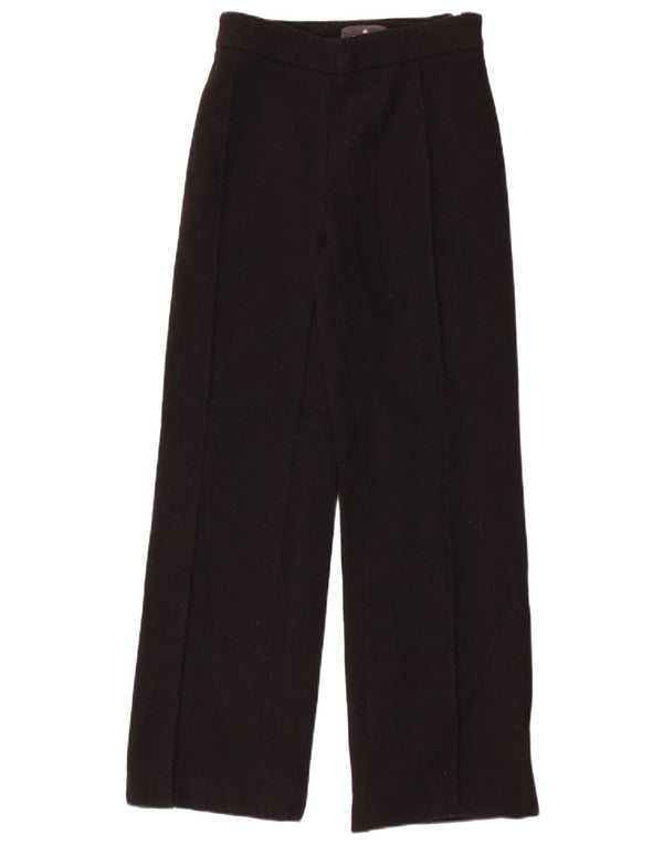 Calça casual feminina vintage de perna larga IT 40 pequena W26 L30 preta