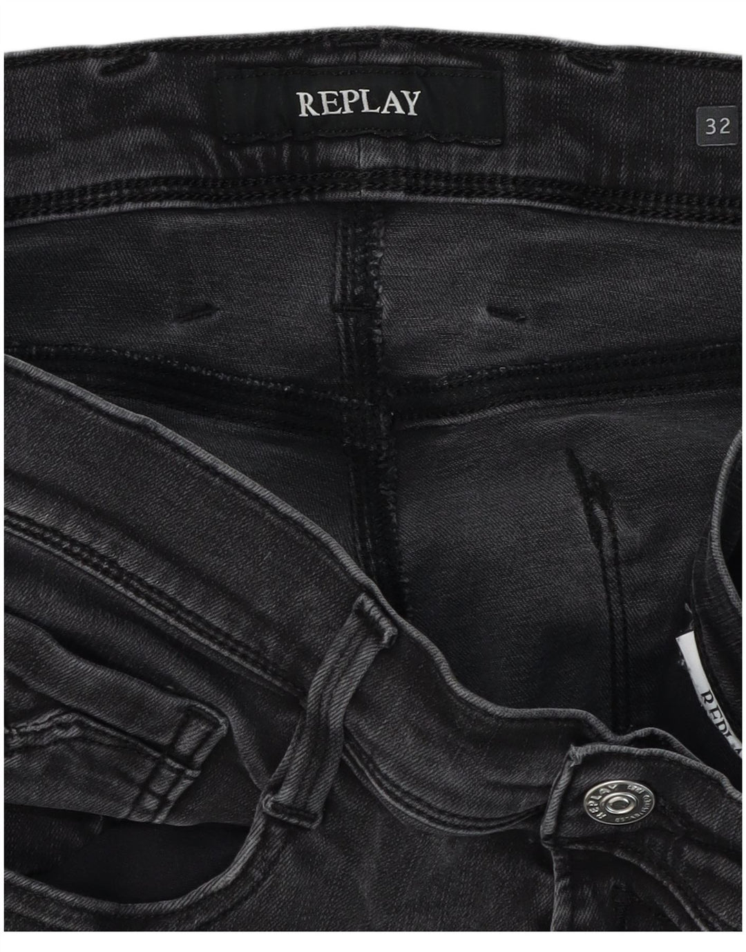 Replay Mens Anbass Slim Jeans W32 L31 Preto
