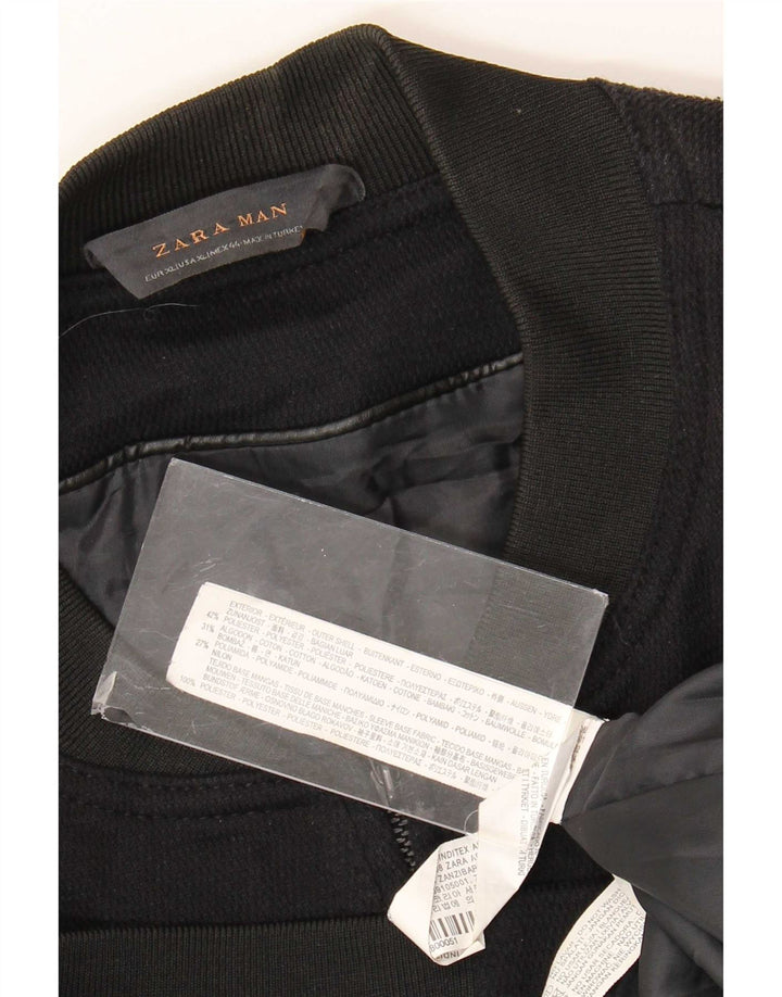 Jaqueta bomber masculina Zara UK 42 XL poliéster preto