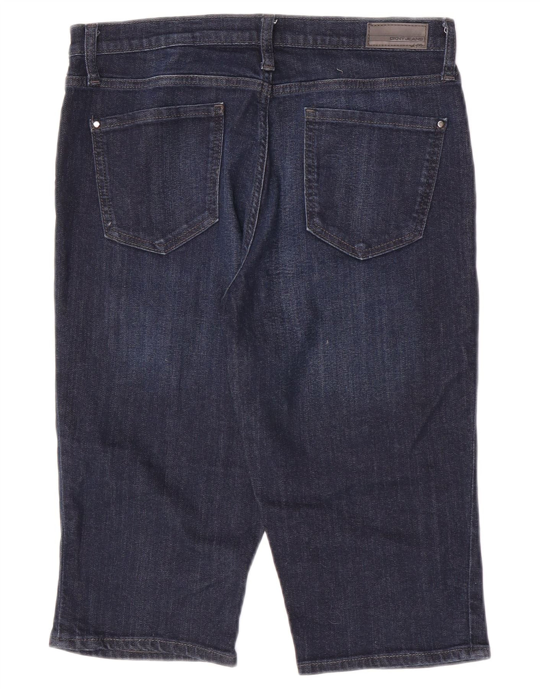 Shorts jeans feminino Dkny EUA 8 médio W30 algodão azul marinho