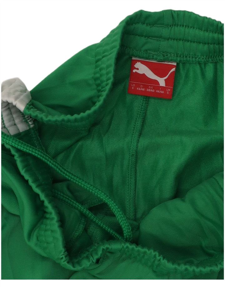 Calça de treino masculina Puma pequena verde colorblock poliéster