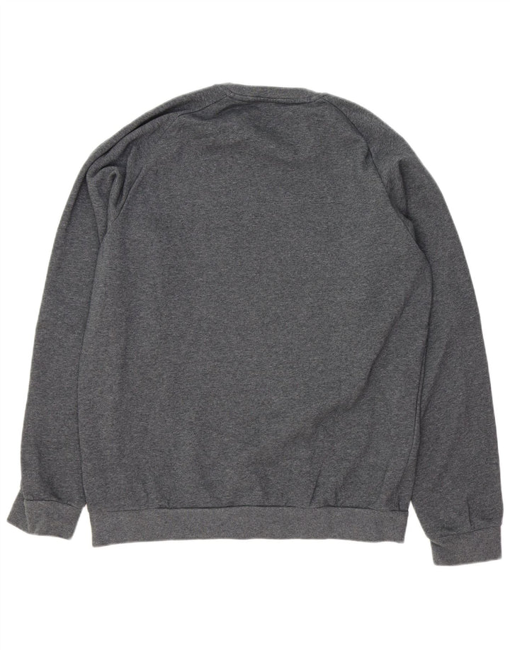 ADIDAS Mens Moletom Jumper Grande Algodão Cinza