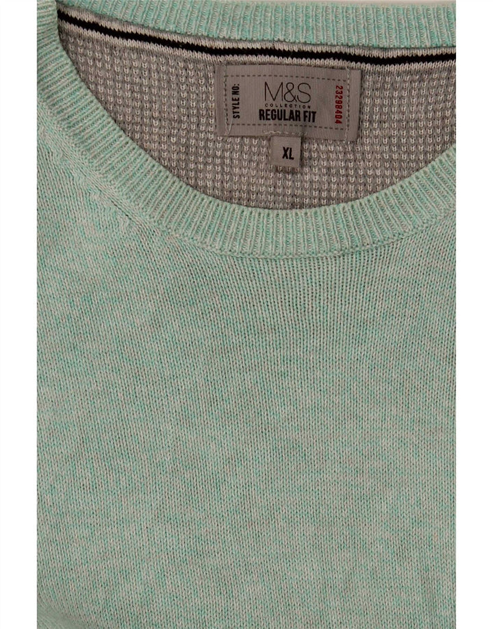 Suéter masculino Marks & Spencer de ajuste regular com gola redonda XL azul