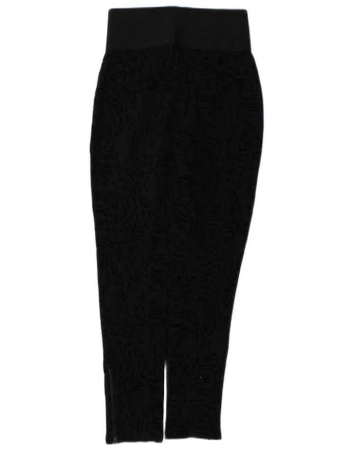 Leggings femininas Zara UK 12 médio preto com estampa animal