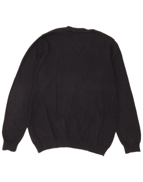 Suéter masculino Marks & Spencer Blue Harbor com decote em V azul marinho médio