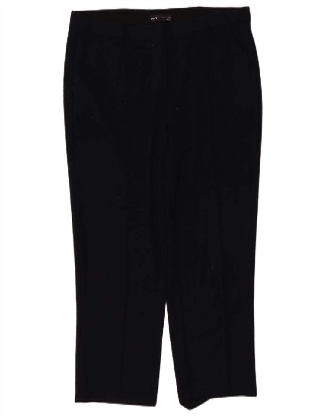 Calças cortadas femininas Marks & Spencer UK 14 grandes W34 L26 azul marinho