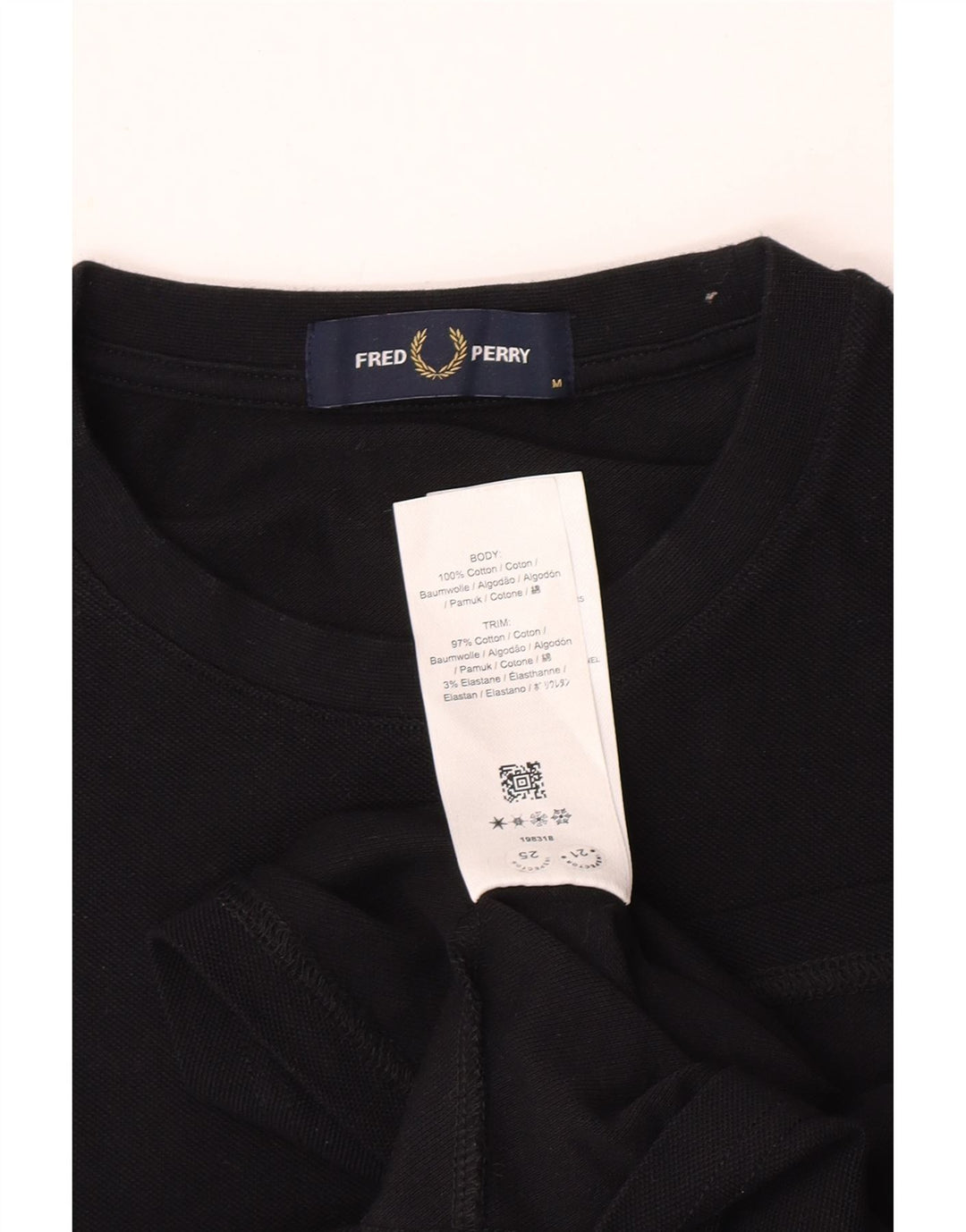 Camiseta masculina Fred Perry de algodão colorblock preto médio