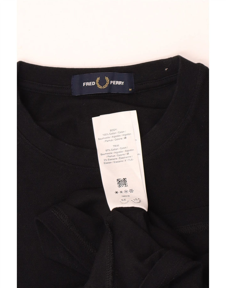 Camiseta masculina Fred Perry de algodão colorblock preto médio