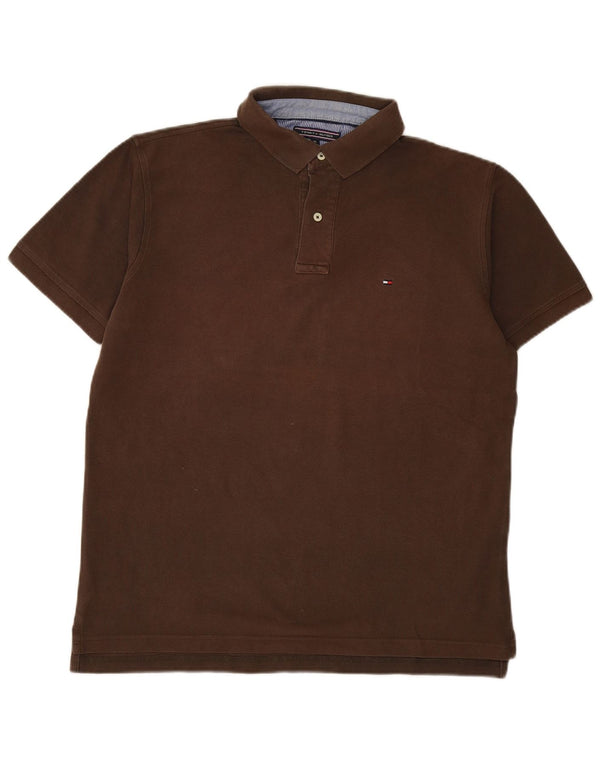 Tommy Hilfiger Mens Polo Shirt XL Brown Cotton