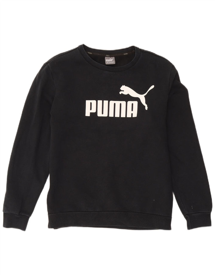 Puma Mens Graphic Moletom Jumper Médio Algodão Preto