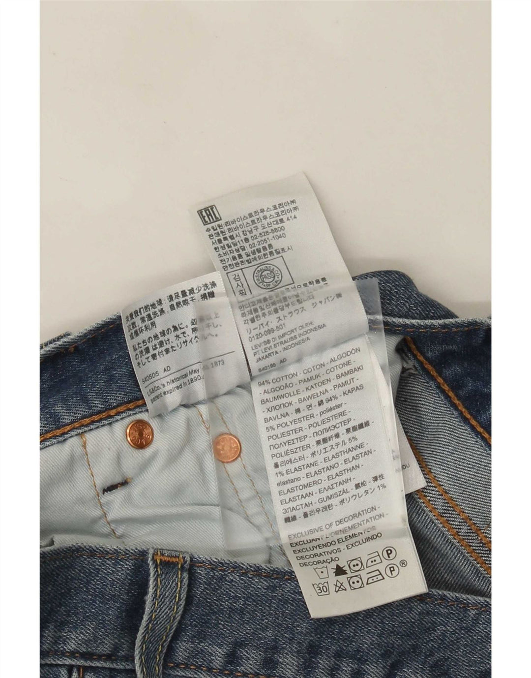 Levi's Masculino 501 Straight Jeans W33 L32 Azul Algodão