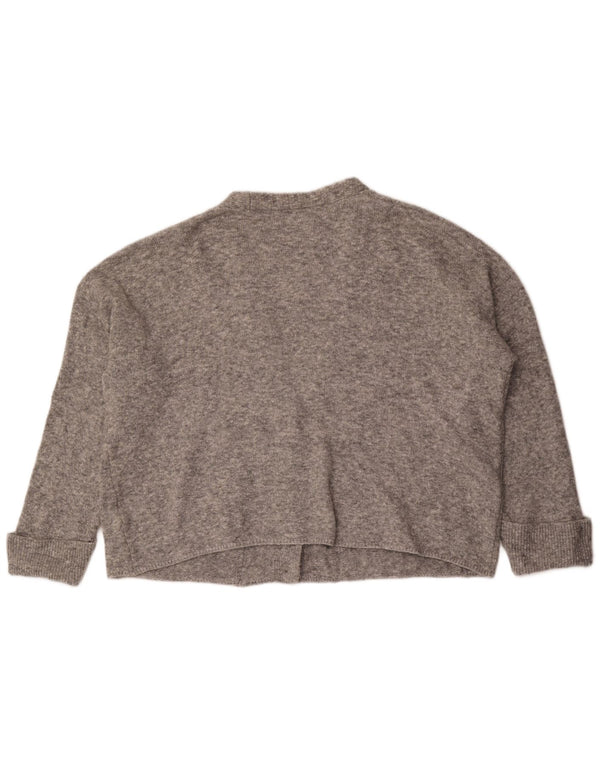Suéter cardigã feminino grande Marks & Spencer Reino Unido 18 XL cinza manchado