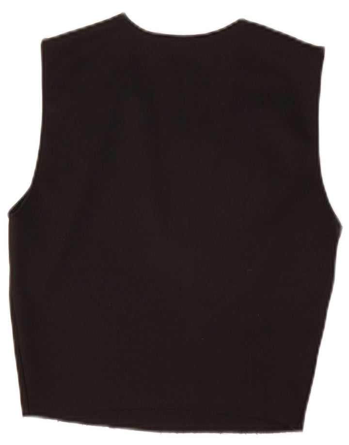 Blusa feminina sem mangas Zara Top UK 8 pequena preta