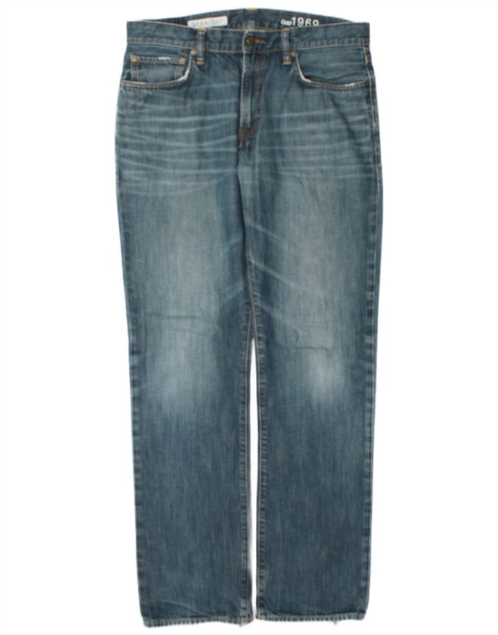 Jeans retos masculinos Gap W34 L34 algodão azul