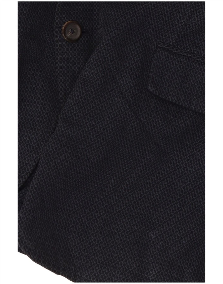 Jaqueta blazer masculina Massimo Dutti com 2 botões UE 52 grande azul marinho geométrico