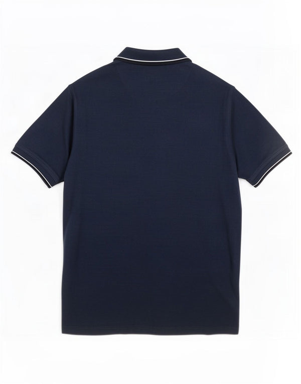 Camisa polo masculina Renato Balestra grande algodão azul marinho