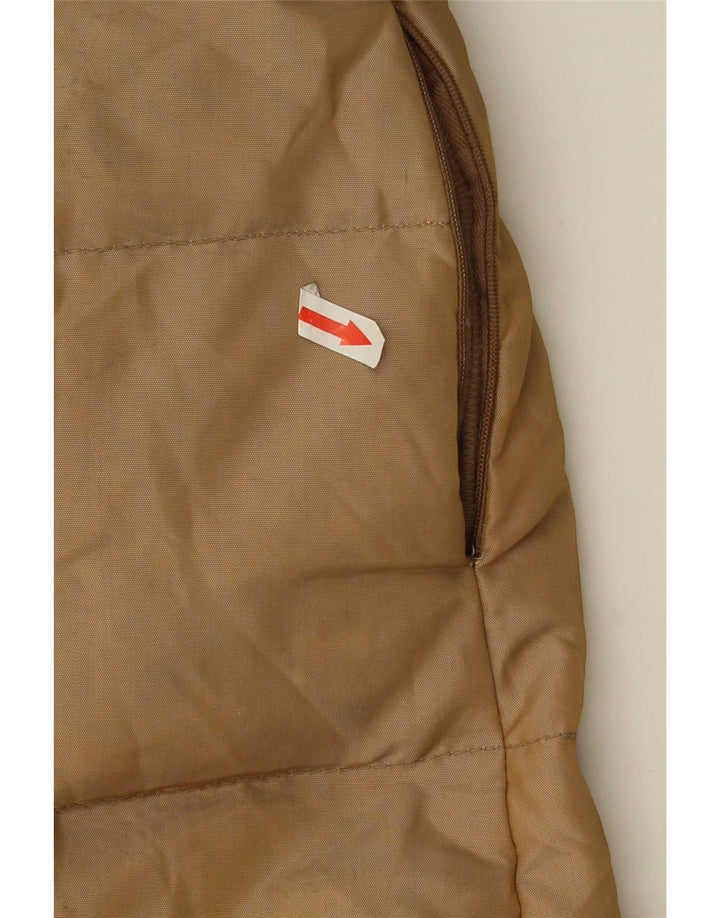 Casaco acolchoado feminino Zara UK 10 pequeno marrom nylon