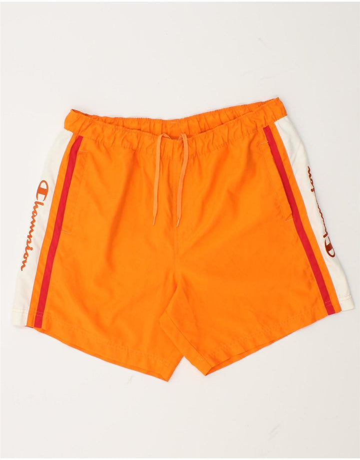 Shorts de natação masculino Champion Graphic grande laranja colorblock poliéster