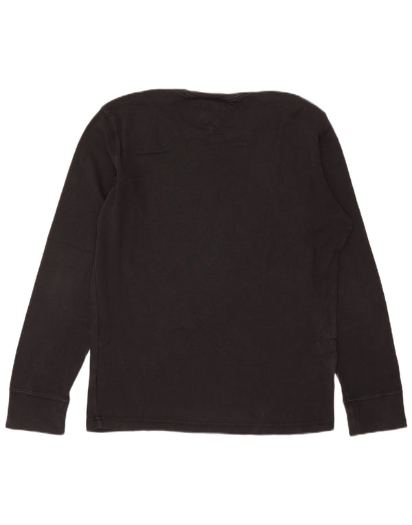 Top masculino Tommy Hilfiger manga comprida grande algodão preto