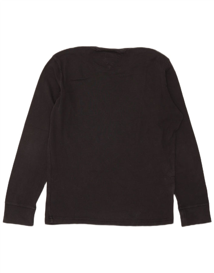 Top masculino Tommy Hilfiger manga comprida grande algodão preto