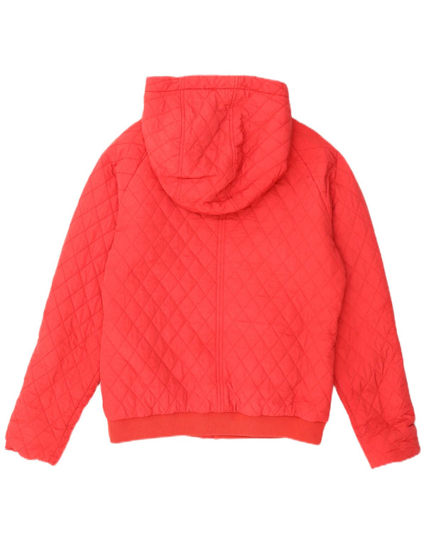Jaqueta acolchoada feminina com capuz Timberland UK 14 Nylon vermelho médio