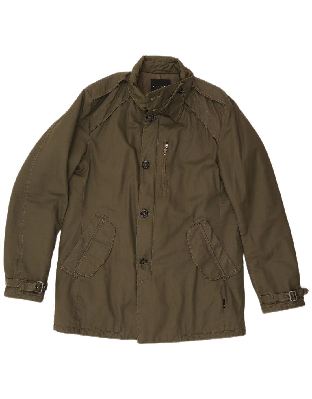 Jaqueta militar masculina Sisley UK 42 XL cáqui poliéster