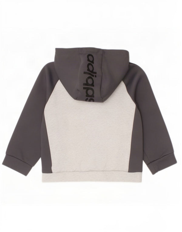 Adidas Baby Boys Graphic Zip Hoodie Sweater 18-24 Months Grey Colourblock