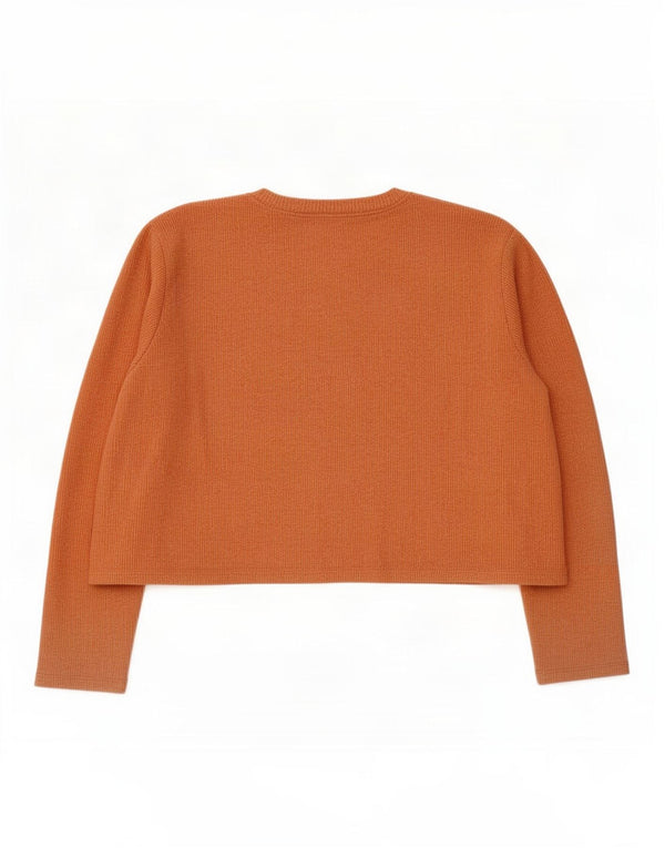 Zara Womens Crop Top Manga Longa Reino Unido 16 Grande Laranja
