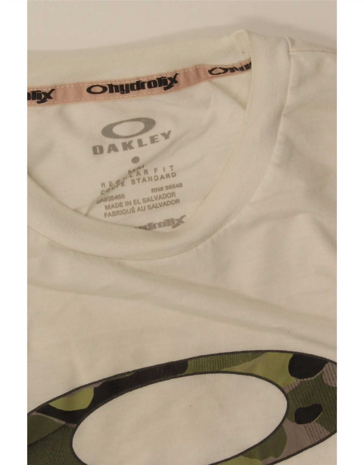 Camiseta masculina Oakley Regular Fit Graphic Top Médio Branco