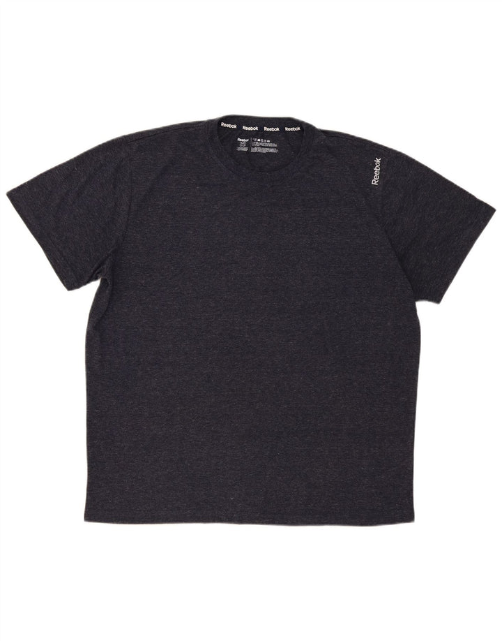 Camiseta masculina Reebok Top XL cinza manchado de poliéster