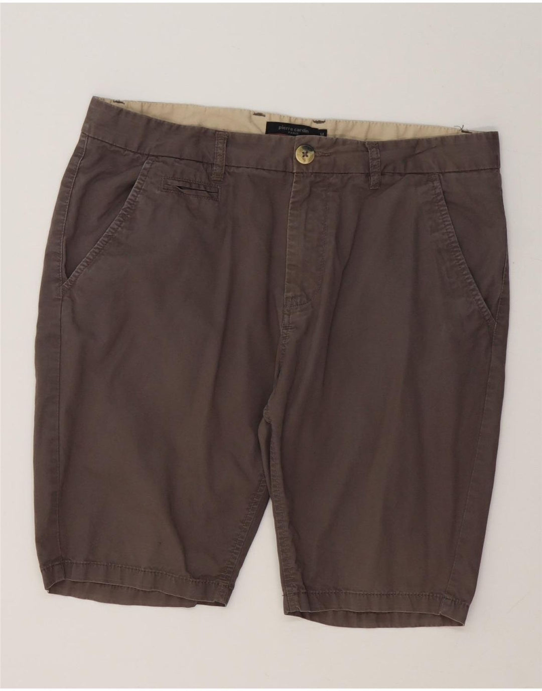 Pierre Cardin Mens Chino Shorts Médio W36 Algodão Cinza