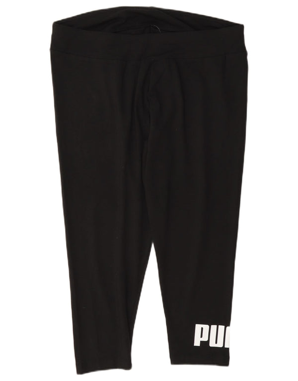 Puma Womens Graphic Capri Leggings UK 18 XL Algodão Preto