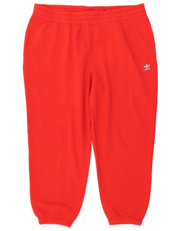 Calça de treino feminina Adidas Joggers UK 24/26 2XL algodão vermelho