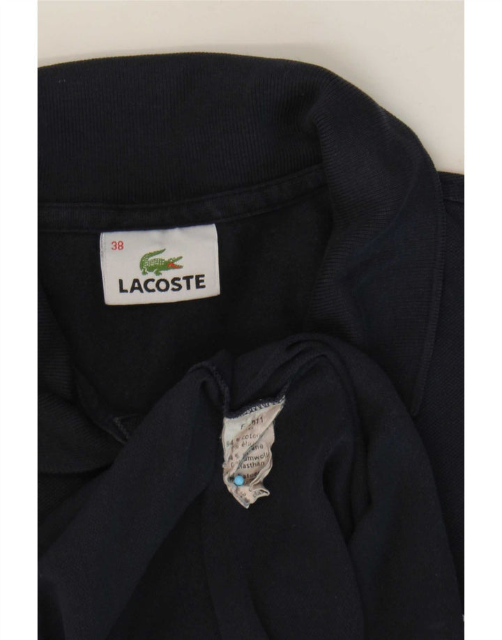 Camisa polo feminina Lacoste tamanho 38 algodão azul marinho médio