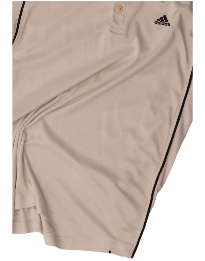 Camisa polo masculina Adidas UK 42/44 grande poliéster branco