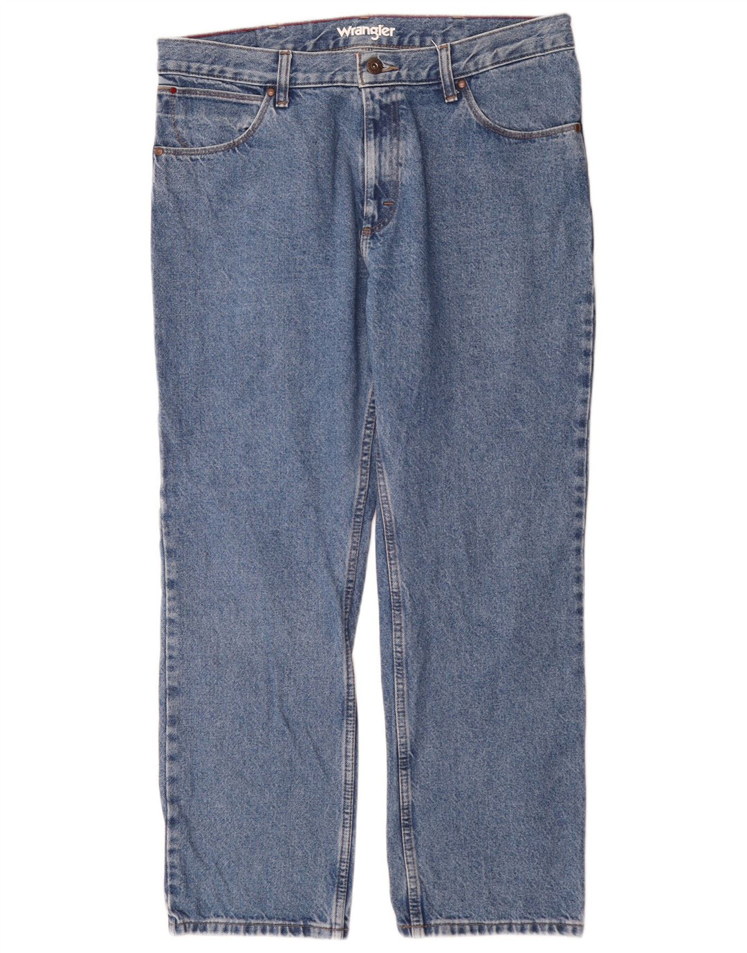 Wrangler Mens Straight Jeans W36 L30 Azul Algodão