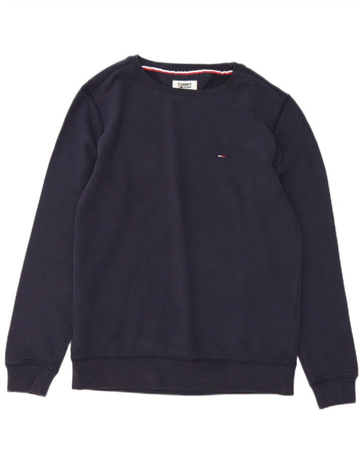 Tommy Hilfiger moletom masculino jumper grande algodão azul marinho