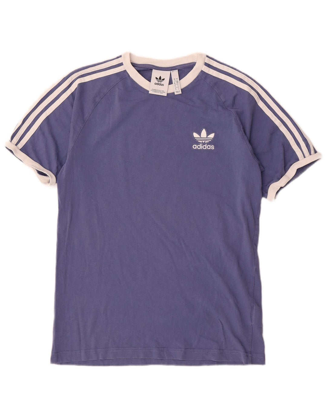 Adidas Mens Camiseta Top Pequeno Algodão Azul Marinho