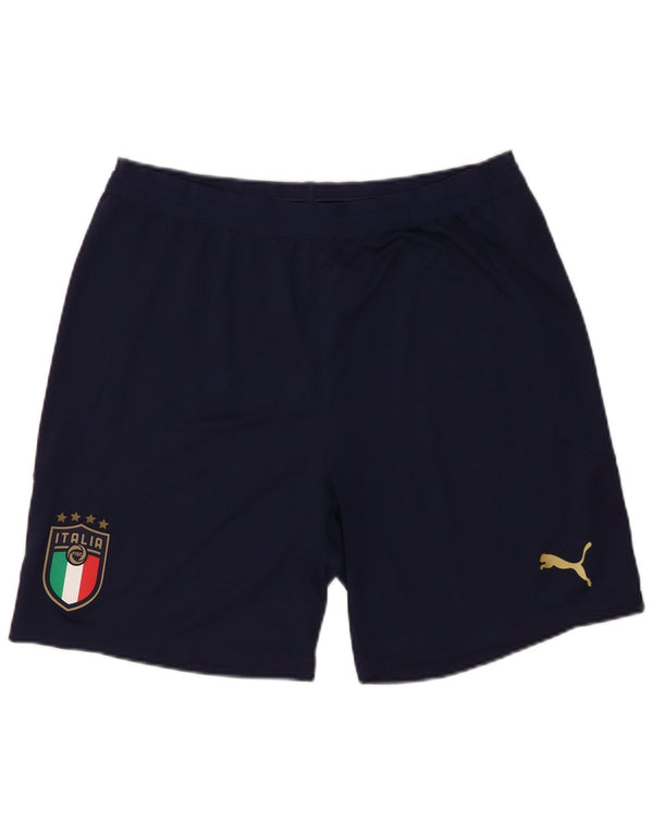 Puma Mens Italia Graphic Sport Shorts Grande Poliéster Azul Marinho