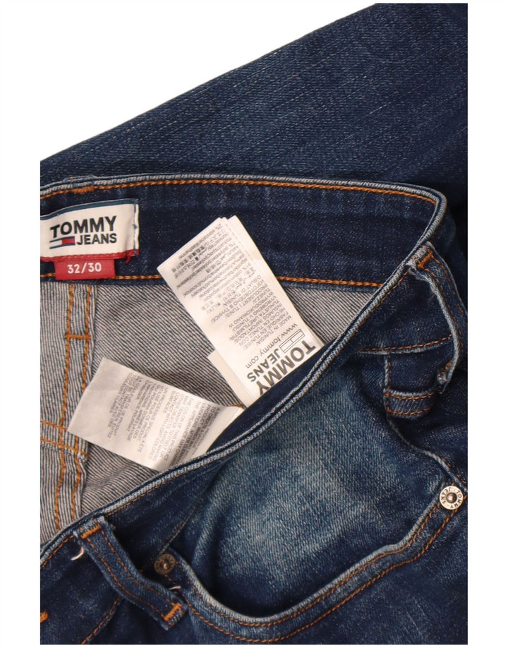 Jeans retos masculinos Tommy Hilfiger W32 L30 algodão azul