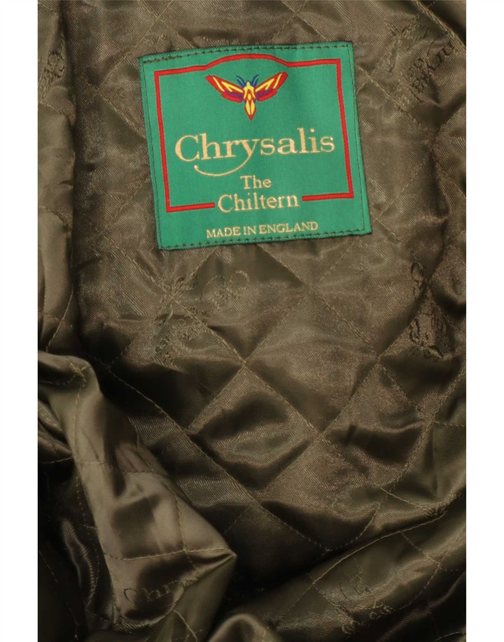 Jaqueta utilitária masculina Chrysalis UK 44 2XL lã xadrez cáqui