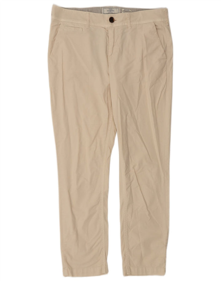 Calça feminina Fat Face Devon Slim Chino Reino Unido 10 pequena W30 L26 branco