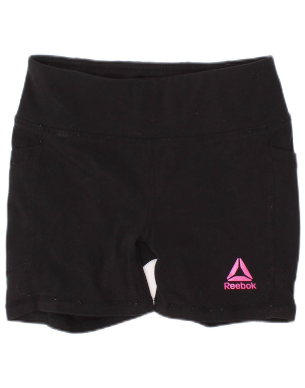 Shorts esportivos femininos Reebok 4-5 anos XS preto poliéster